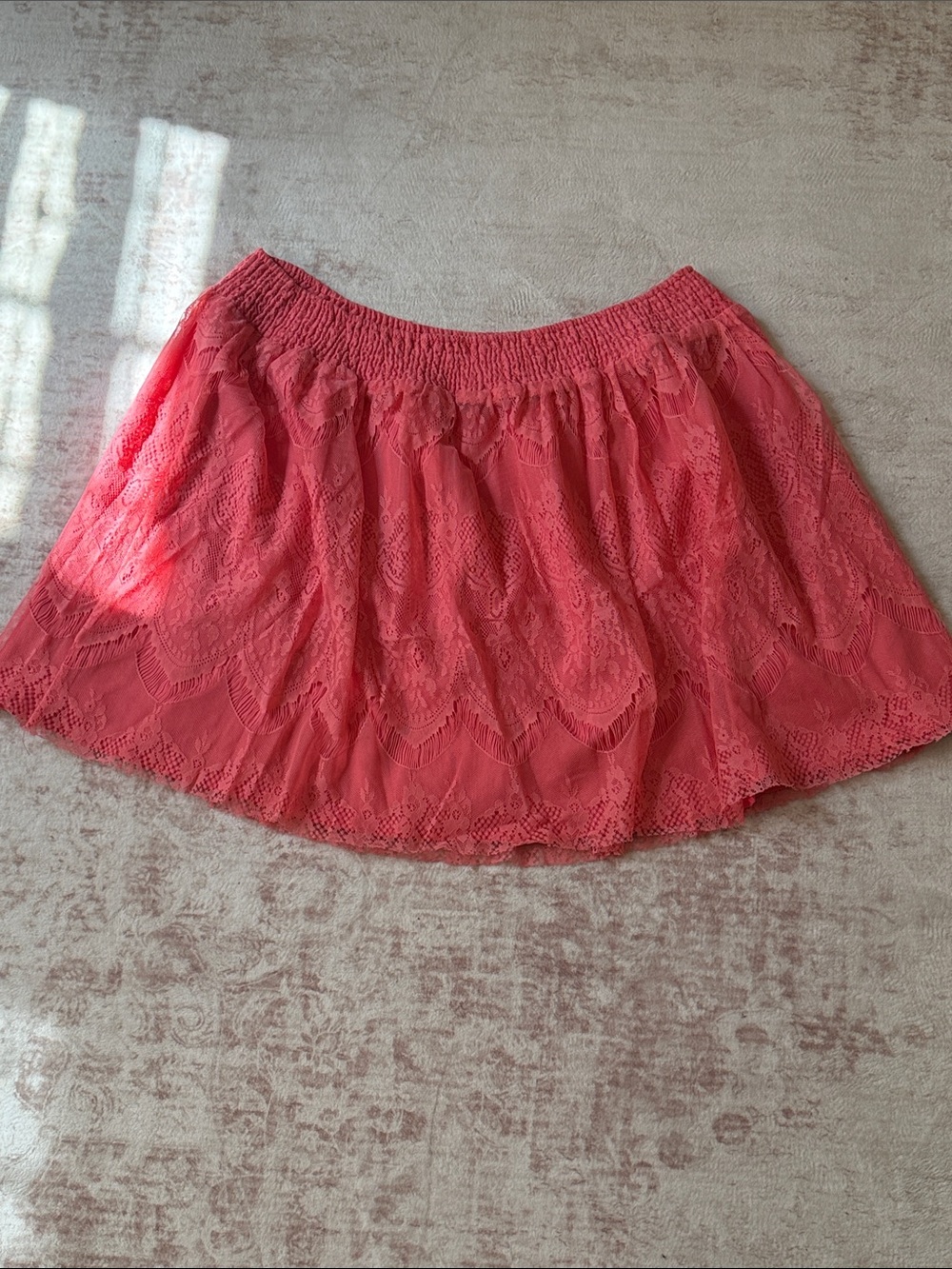 Bar III Coral Lace Circle Skirt